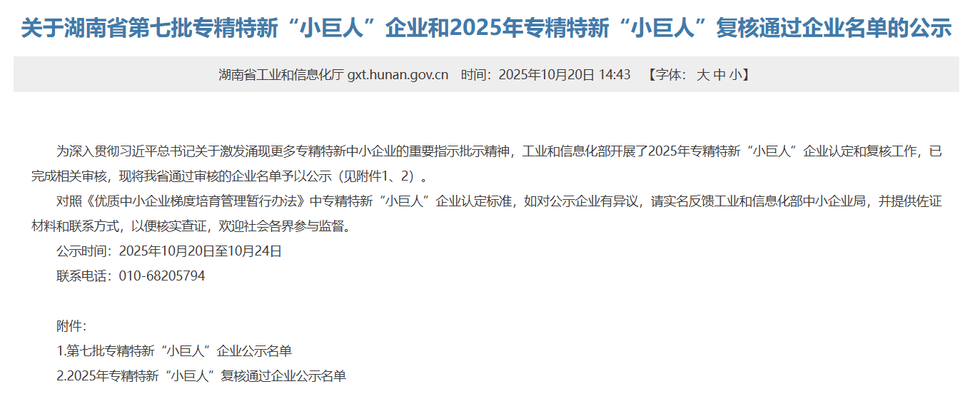 国家级专精特新“小巨人”企业复核